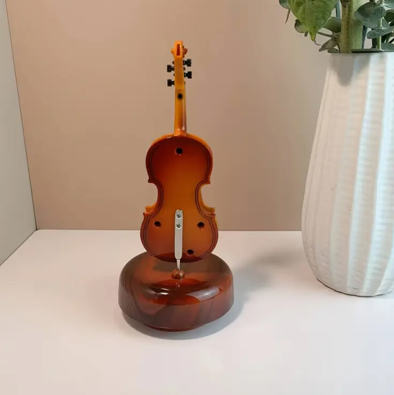 Caixa de Música Violino Vintage Elegante