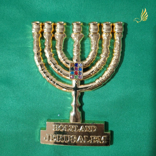 Imã Menorah Metal dourado