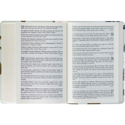 Bíblia com Harpa Cristã Popular Letra Grande Folhas