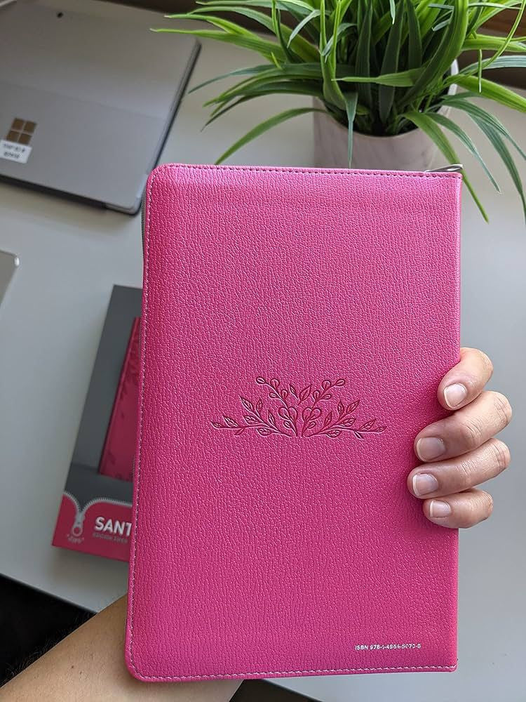 Santa Bíblia NTV, Edicion Ziper, Flores Rosa (Sentipiel)