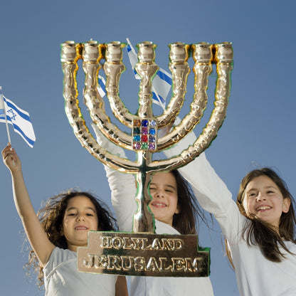 Menorah Magnet Gold Metal