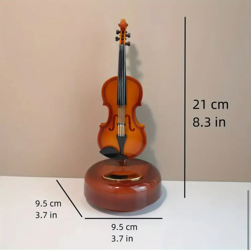 Caixa de Música Violino Vintage Elegante