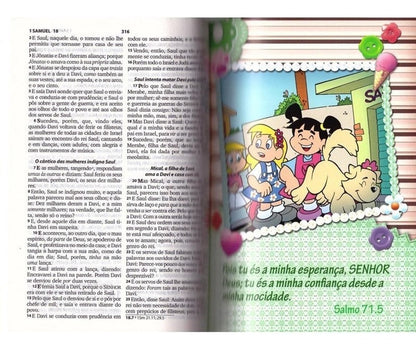 Bíblia Turminha Da Graça | Capa Almofadada | Menina