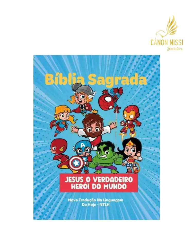 Bíblia sagrada Jesus o verdadeiro Herói do mundo Azul