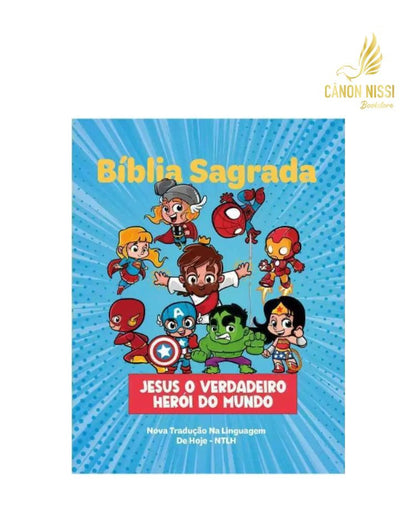 Bíblia sagrada Jesus o verdadeiro Herói do mundo Azul