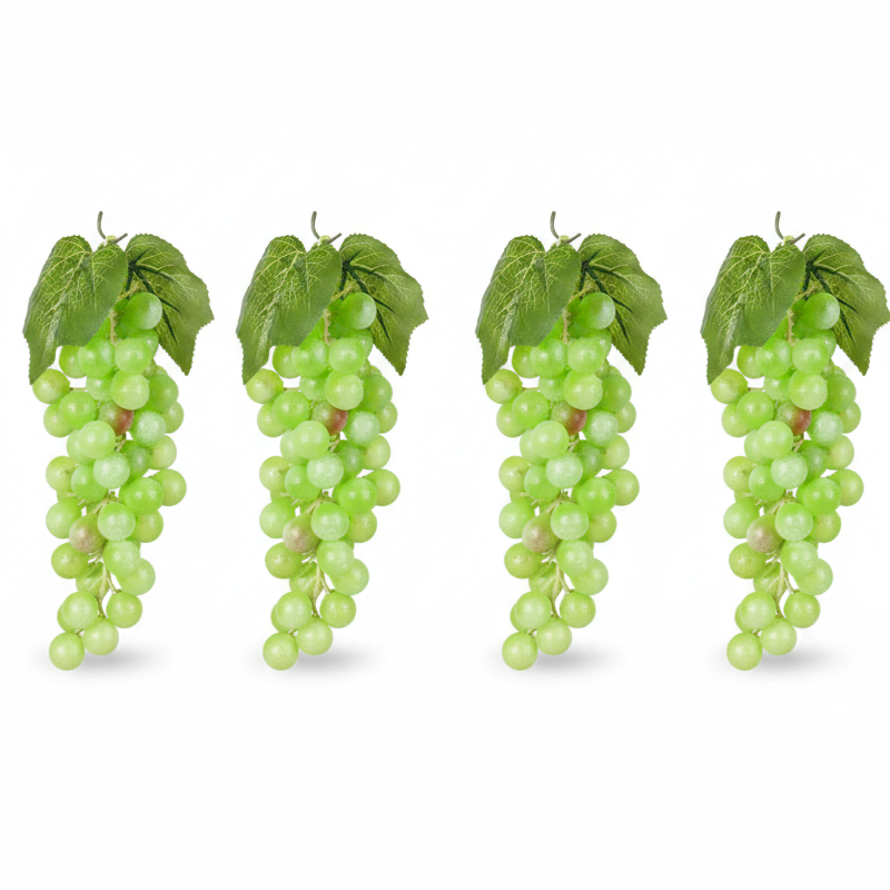 KIT 4 CACHOS DE UVAS VERDES ARTIFICIAIS