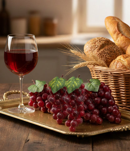 KIT 4 CACHOS DE UVAS VERMELHAS ARTIFICIAIS