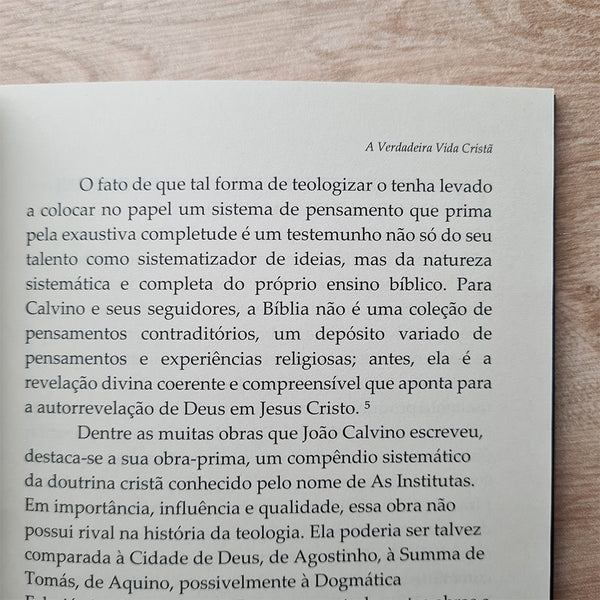 LIVRO A VERDADEIRA VIDA CRISTA VOL. 1 - CALVINO