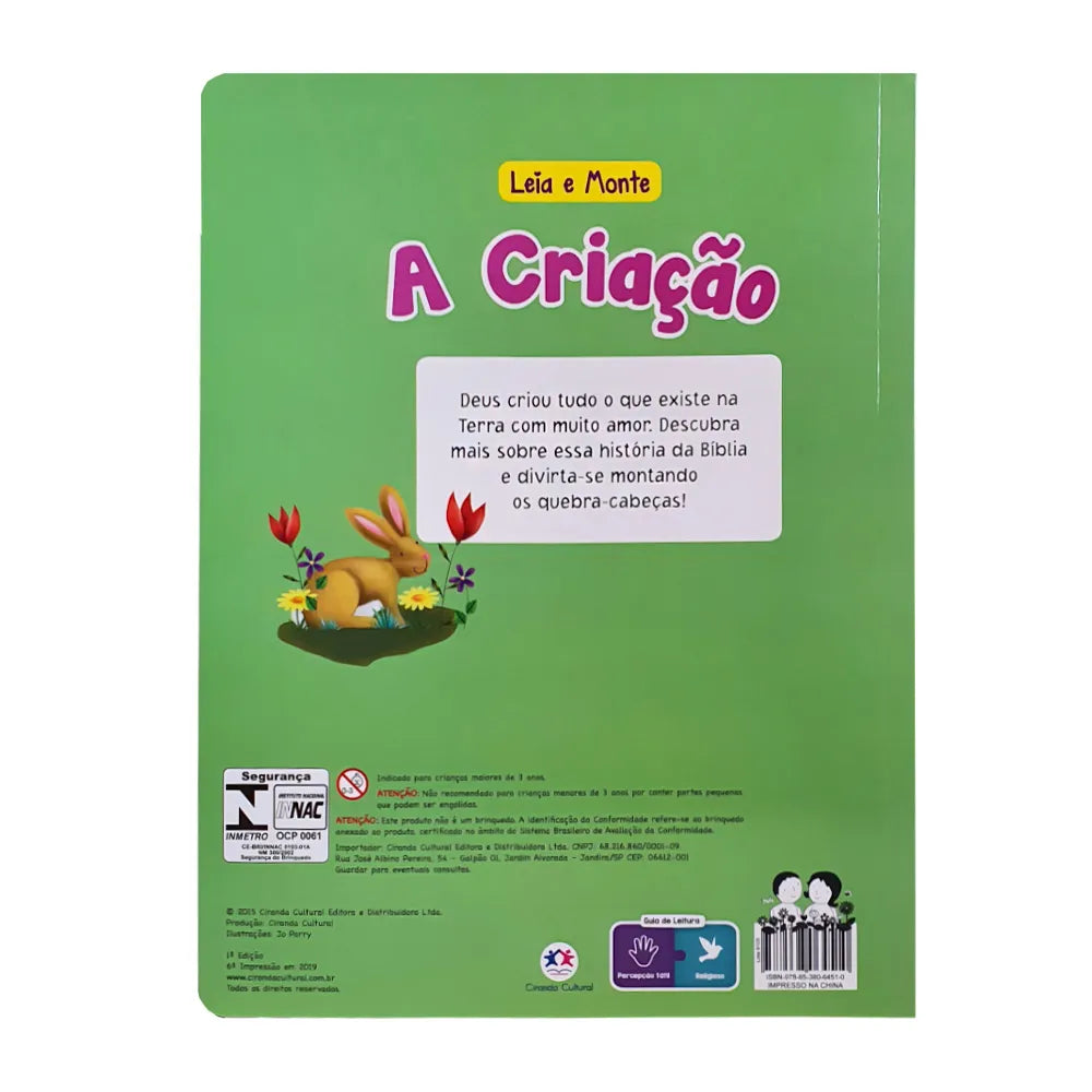 LIVRO QUEBRA-CABEÇA A CRIAÇÃO — 20 PEÇAS