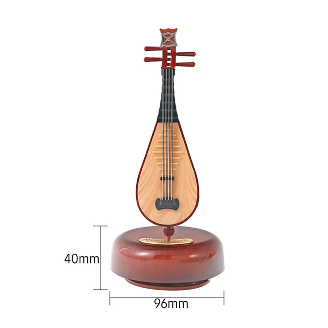 Elegant Vintage Harp Music Box
