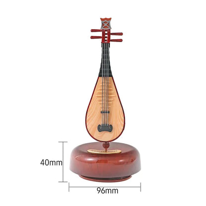 Elegant Vintage Harp Music Box