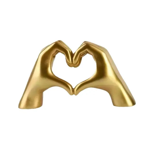 Objeto Decorativo Mãos em Coração Gold