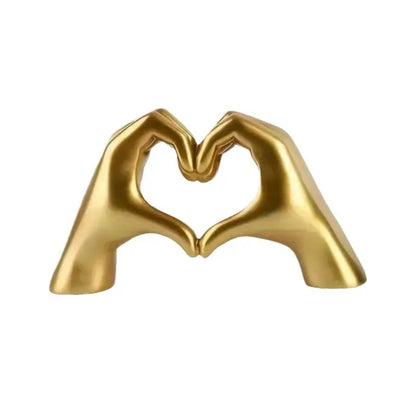 Objeto Decorativo Mãos em Coração Gold