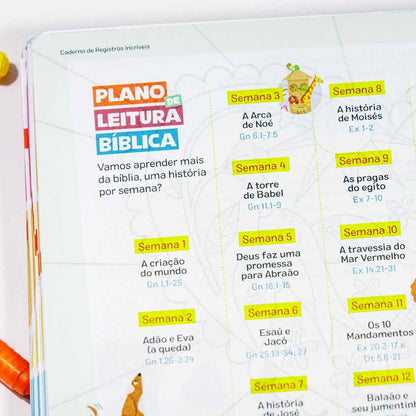 BÍBLIA ILUSTRADA ANOTE KIDS | NVT | CAPA DURA STICKERS