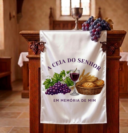 PASSADEIRA DE MESA ESPECIAL EM CETIM — A CEIA DO SENHOR