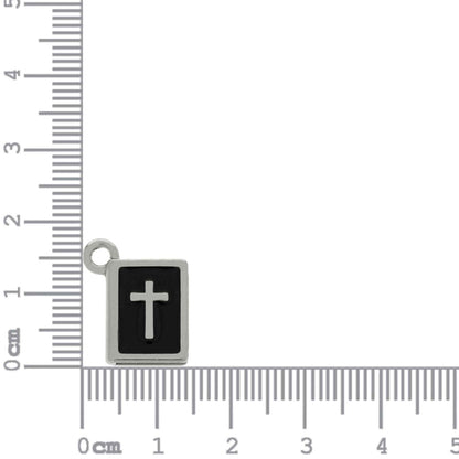 Nickel and Black Bible Pendant 14mm