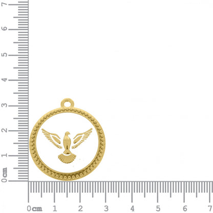 Dove of Peace Pendant Gold with White 34mm