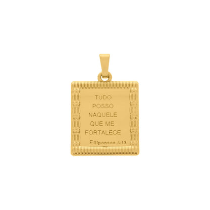 PINGENTE VERSÍCULOS OURO 26MM