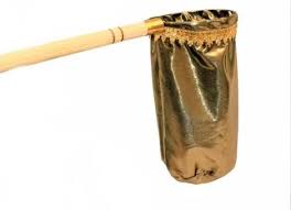 SALVA DE CETIM PARA COLETA DE DIZIMOS DOURADA