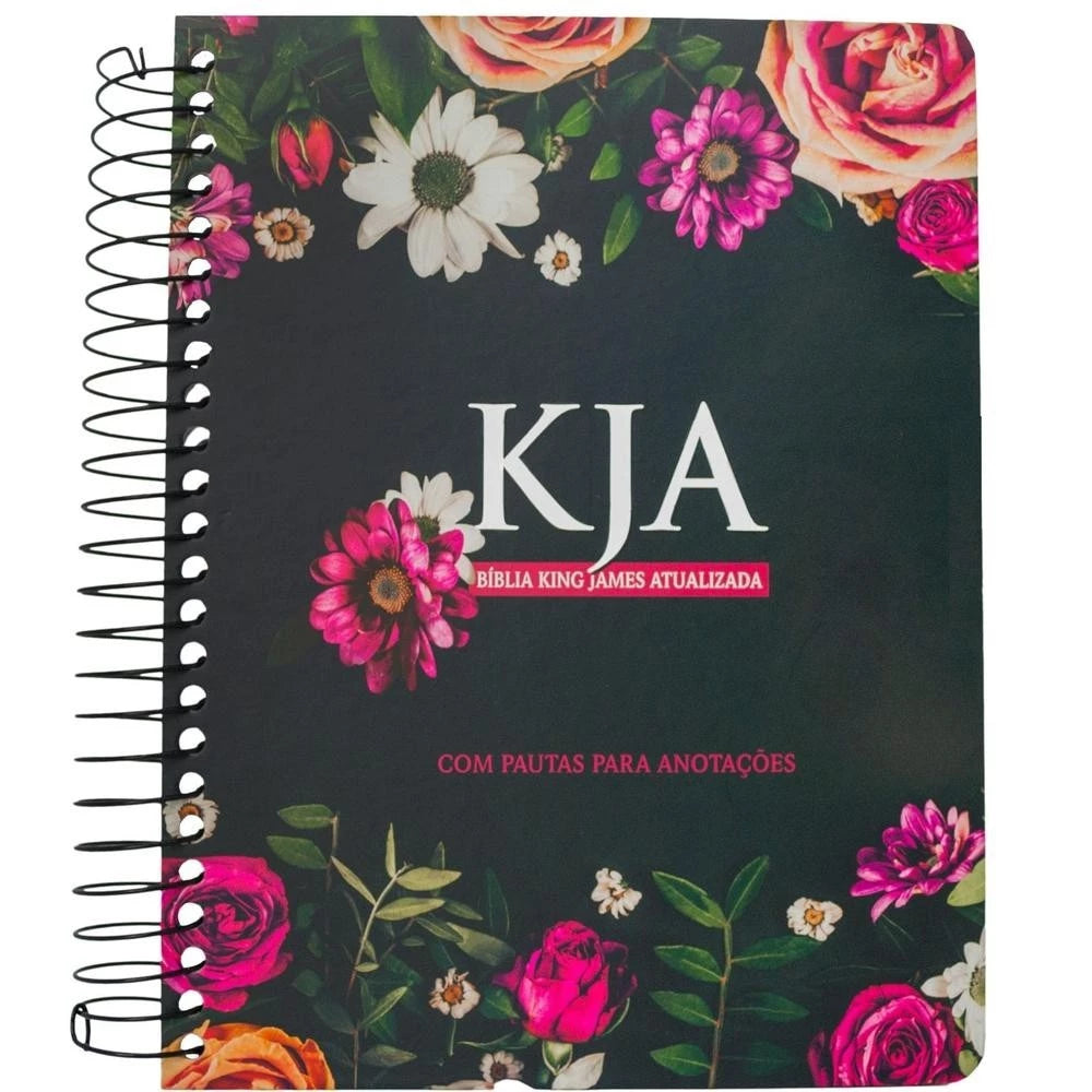 Bíblia king James Atualizada com Pautas para Anotações Floral Pink