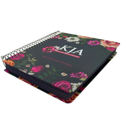 Bíblia king James Atualizada com Pautas para Anotações Floral Pink