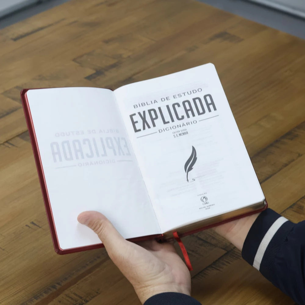 Bíblia de Estudo Explicada ARC c/ Dicionário - Média Vinho
