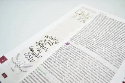 BÍBLIA SAGRADA ANOTE ILUSTRADA NVT — CAPA DURA CORES E FLORES