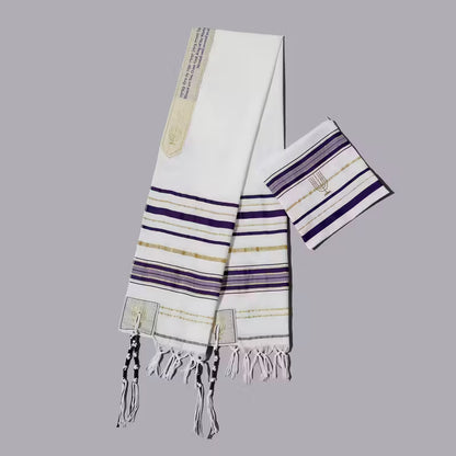 TALIT MANTO DE ORAÇÃO - NEUTRO E ROXO
