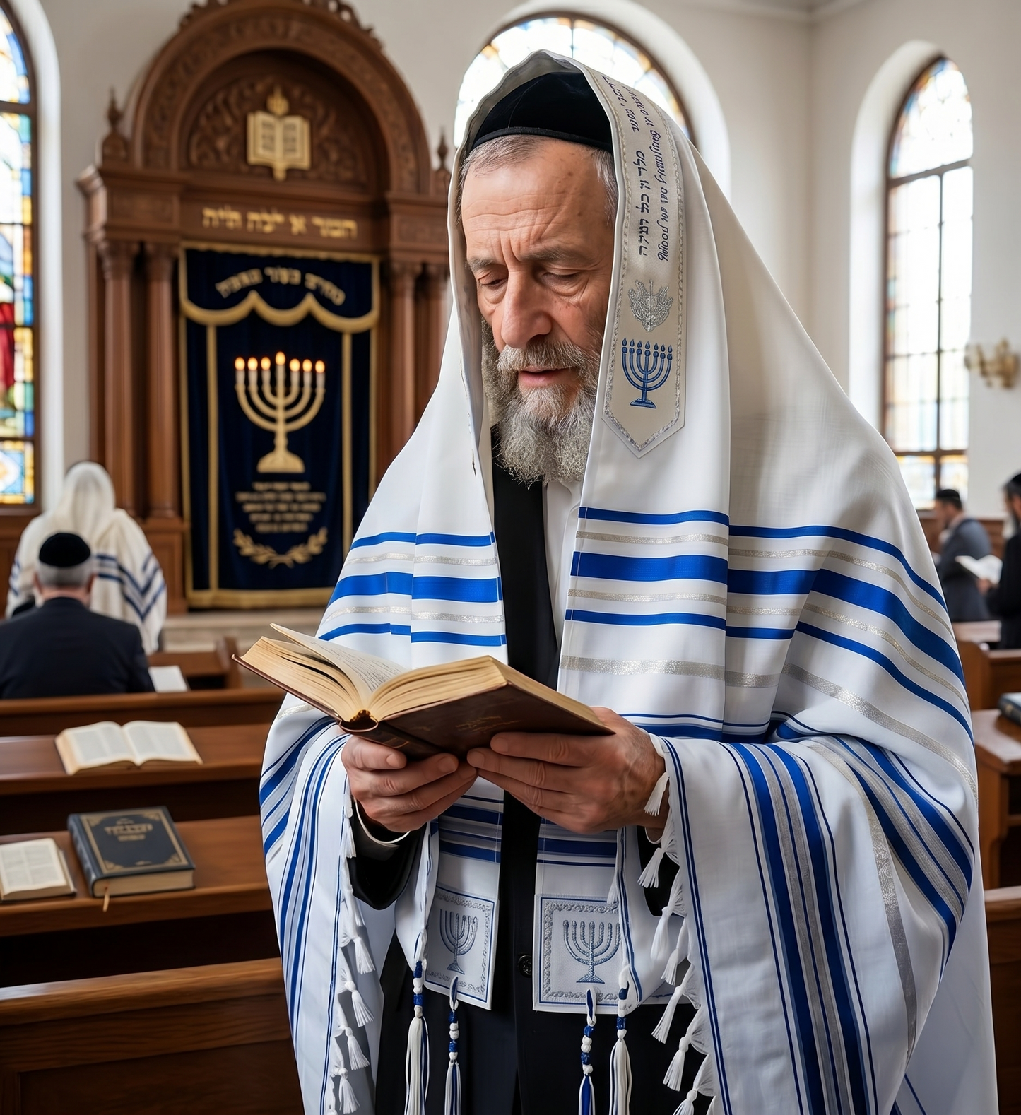 Jewish Tallit - Blue