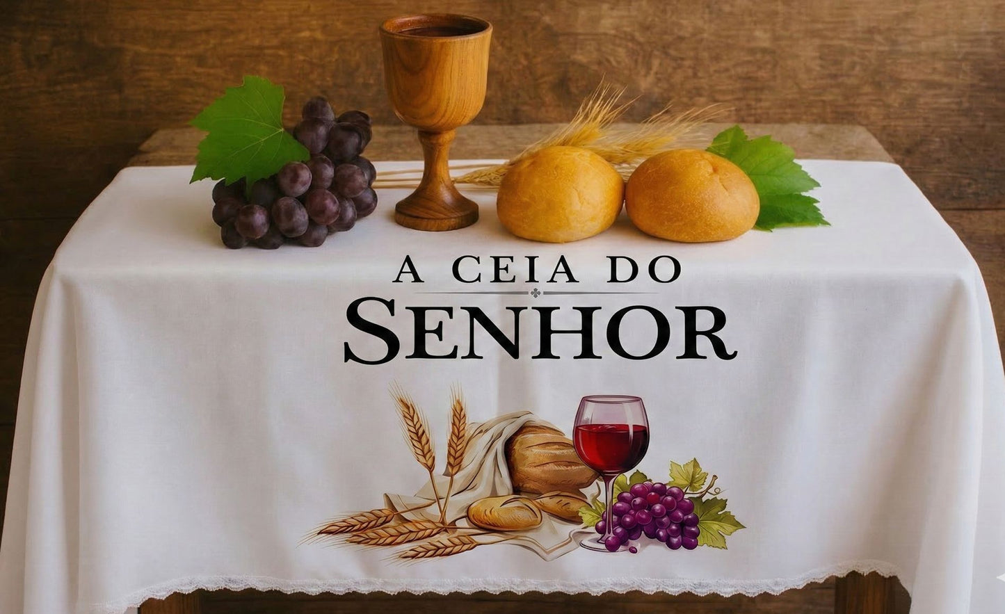 TOALHA BRANCA ESPECIAL PARA SANTA CEIA SEM RENDA