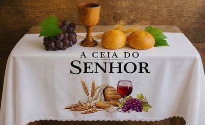 TOALHA BRANCA ESPECIAL PARA SANTA CEIA SEM RENDA