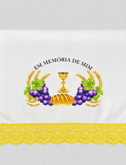 TOALHA PARA MESA DE SANTA CEIA RENDA AMARELA