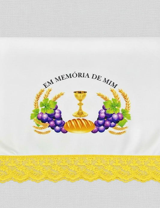 TOALHA PARA MESA DE SANTA CEIA RENDA AMARELA