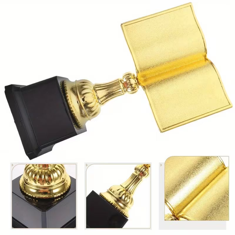TROFÉU LIVRO DOURADO - PLACA ELEGANTE