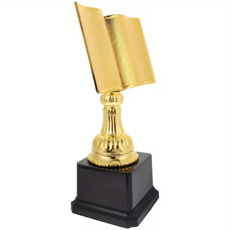 TROFÉU LIVRO DOURADO - PLACA ELEGANTE