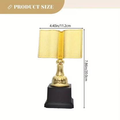 TROFÉU LIVRO DOURADO - PLACA ELEGANTE