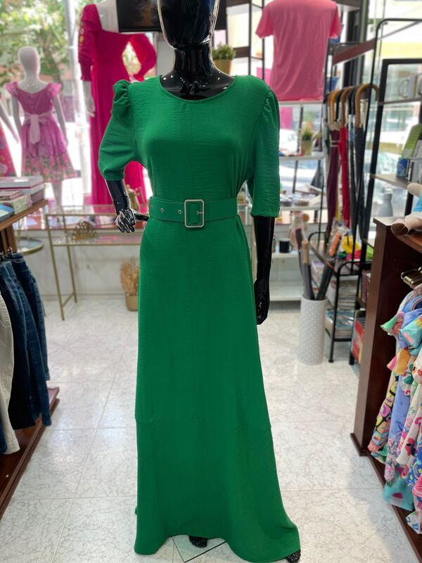 VESTIDO LONGO PRINCESA COM CINTO - LÍDIA