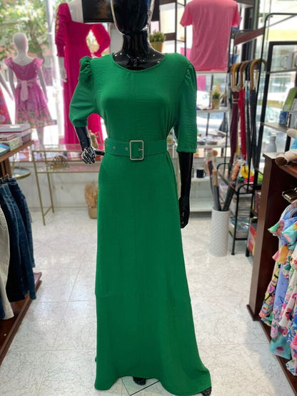 VESTIDO LONGO PRINCESA COM CINTO - LÍDIA