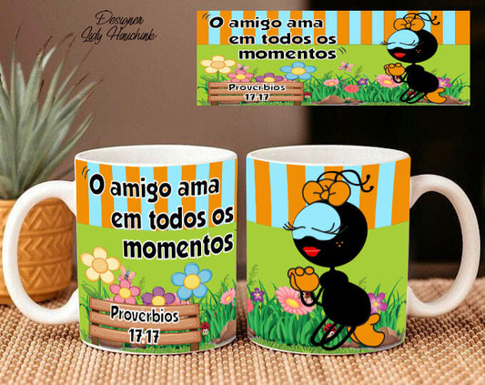Caneca Smilinguido Amigo ama em todos os momentos