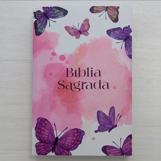 BÍBLIA SAGRADA BORBOLETA AQUARELA- CAPA BROCHURA