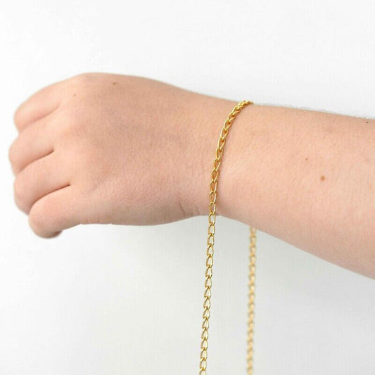 PULSEIRA CORRENTE DE ELO GRUMET FINA DOURADA