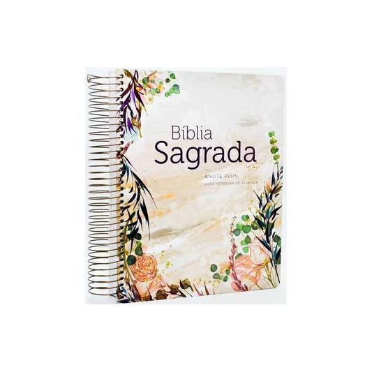 BIBLÍA SAGRADA ANOTE PLUS – ARC –FLOR MARMORIZADA