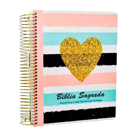 BIBLÍA SAGRADA ANOTE PLUS ARC CORAÇÃO BRILHANTE