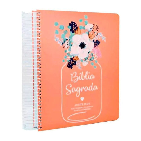 BIBLÍA SAGRADA ANOTE PLUS – ARC –ESPIRAL FLOR DE POTE