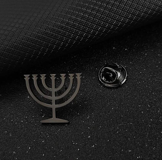 PIN METALICO MASCULINO JUDAICO DE AÇO INOXIDAVEL PRETO