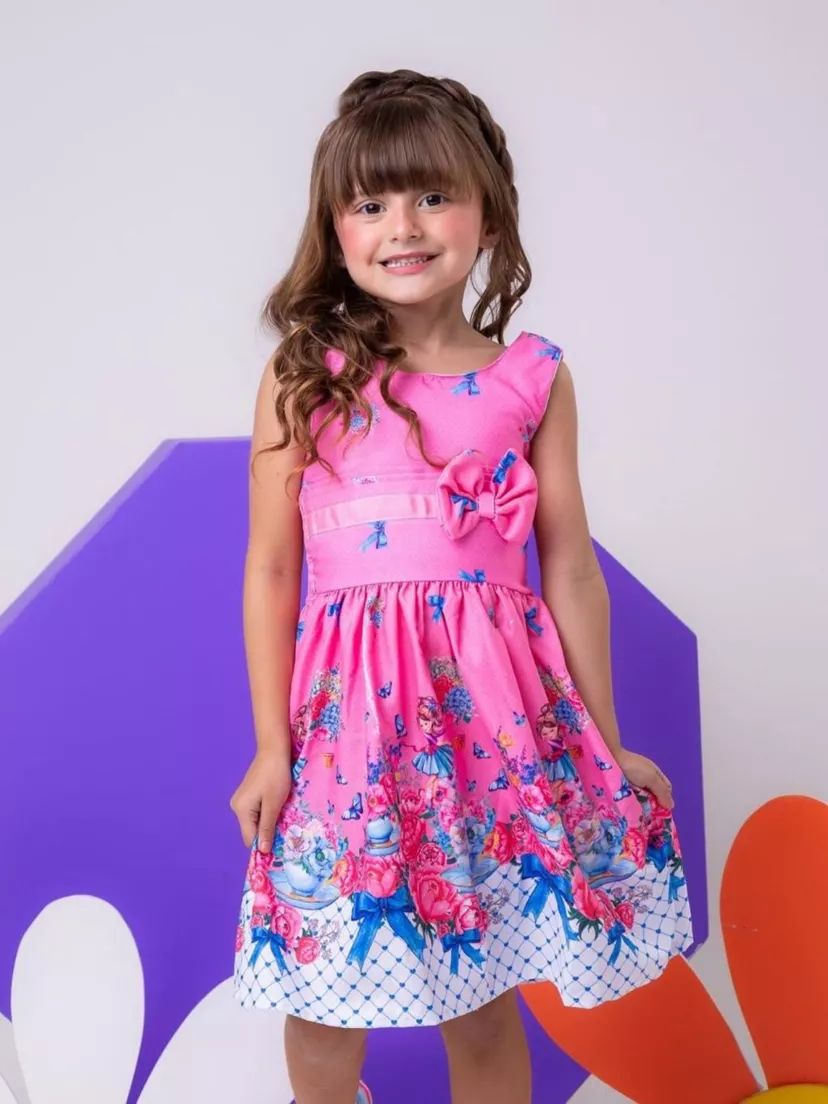 VESTIDO KIDS LAÇO AZUL - CÂNON NISSI KIDS