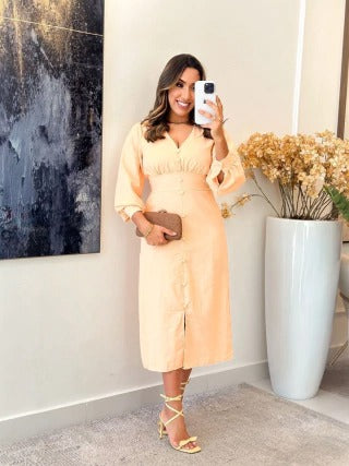 VESTIDO MANGA LONGA VISCOLINHO - ANTONIETA