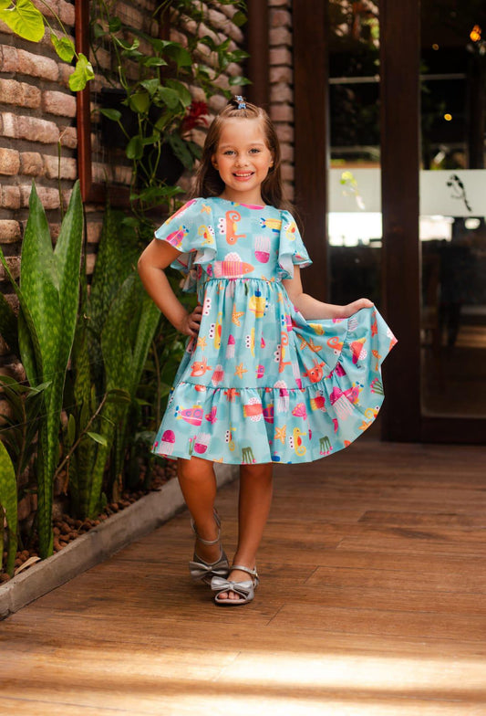 VESTIDO MARISTELA ESTAMPA AZUL