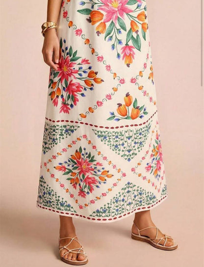 VESTIDO MIDI FLORAL BRISA TROPICAL