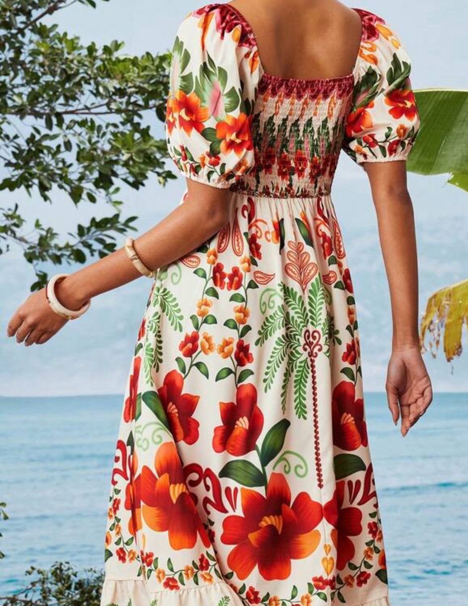 VESTIDO MIDI PALMEIRA EQUATORIAL